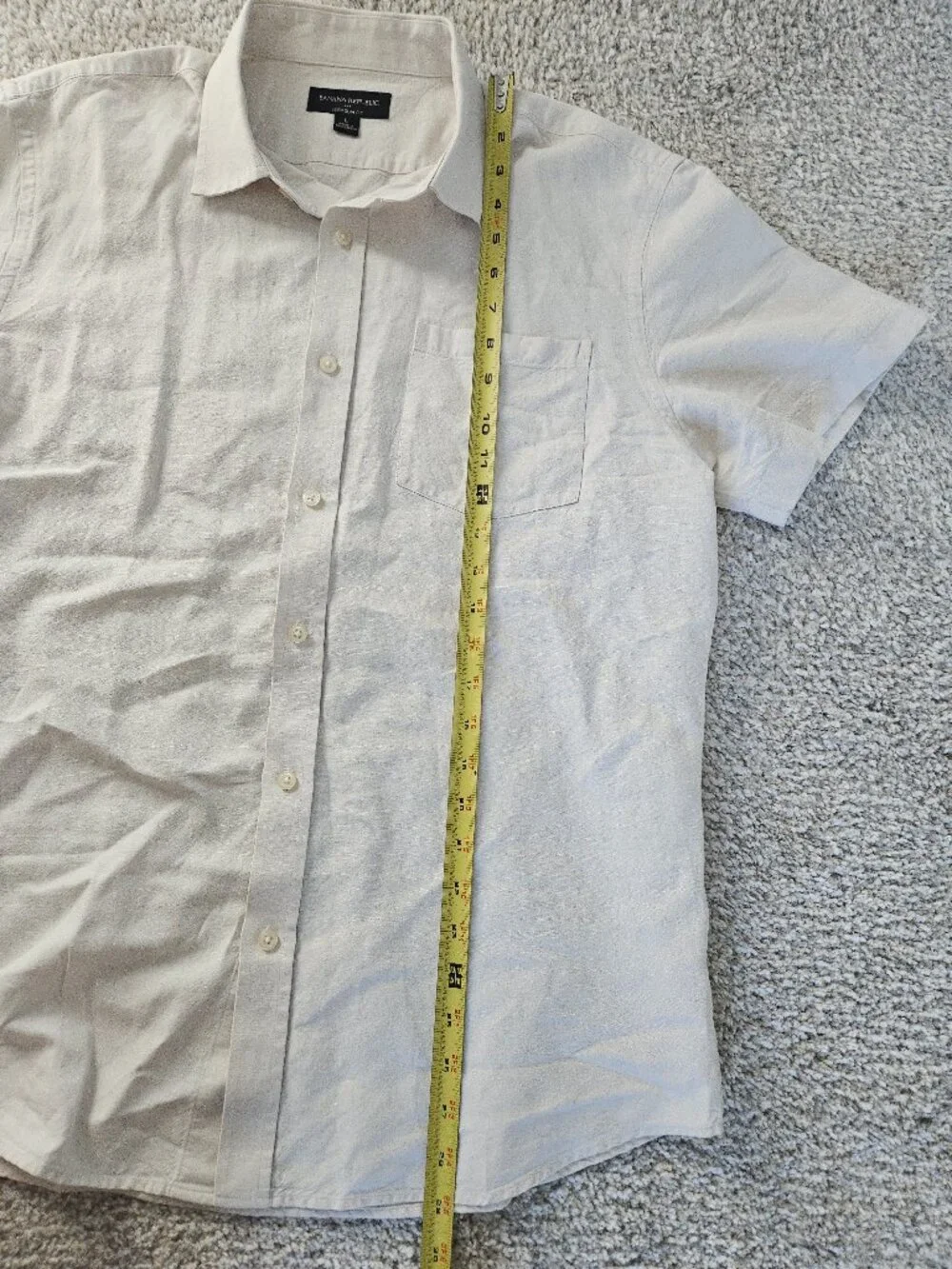 Banana Republic Slim-Fit Linen Blend Shirt in White, Men’s Size Large